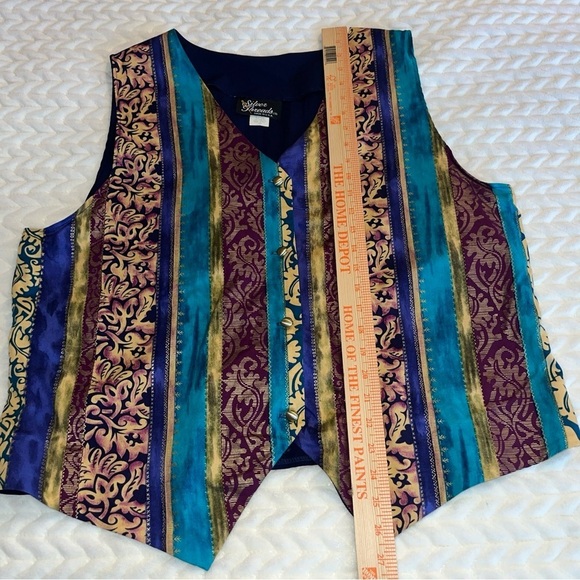 Vintage Silver Threads Women’s Colorful Striped Vest size 1X - Picture 7 of 9